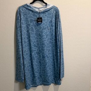 6th Sense Light Blue Camouflage Performance Hoodie Shirt